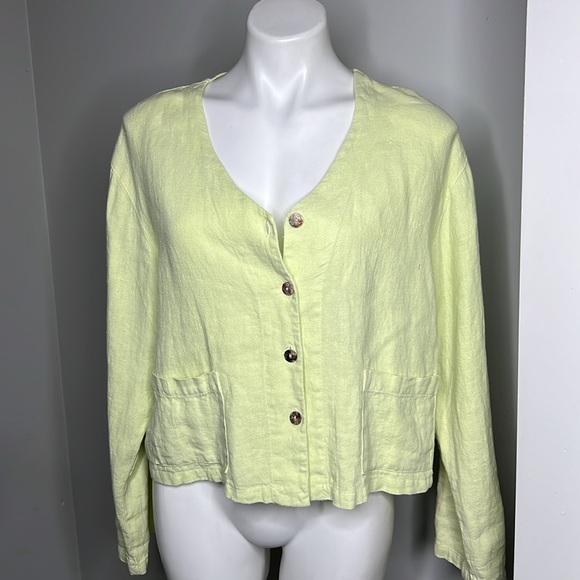 Click Linen Crop Jacket size medium - Picture 1 of 6